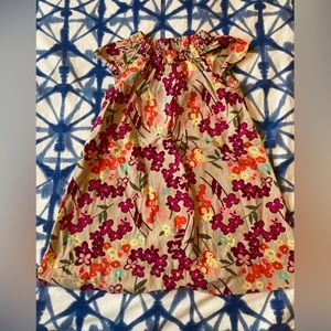 Bright flowers dress and purple checkered shirt 3T